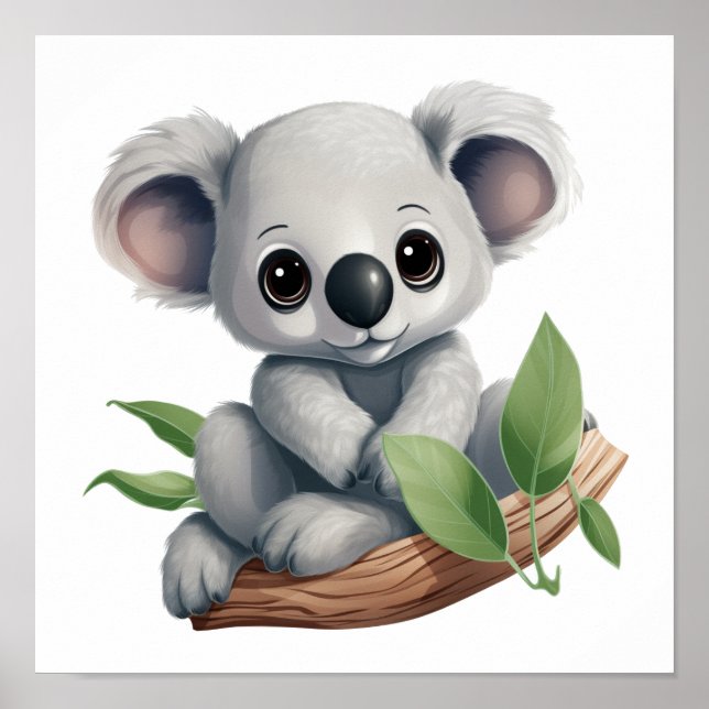 Poster Ilustração de cartoon koala (Frente)