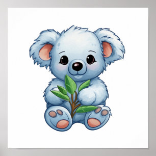 Poster Ilustração de cartoon koala