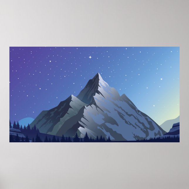 Poster Ilustração de céu estrelado (Frente)