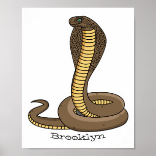 Poster Ilustração de cobra da cobra castanha