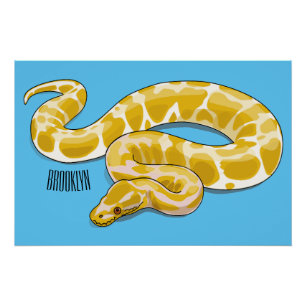 Pôster Ilustração de cobra de pitão birmanês