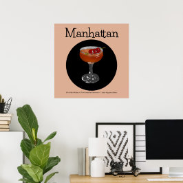 Poster Ilustração de Cocktail Manhattan