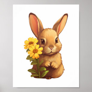 Poster Ilustração de coelho de desenho animado