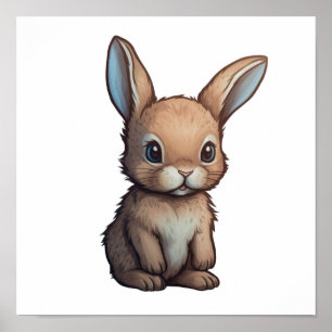 Poster Ilustração de coelho de desenho animado