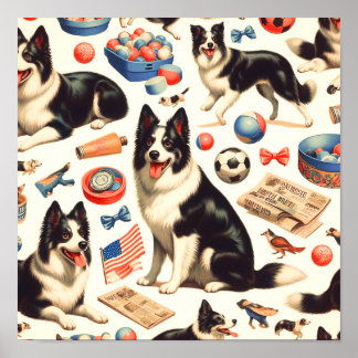 Poster Ilustração de Coleta de Borda de Cuta Vintage