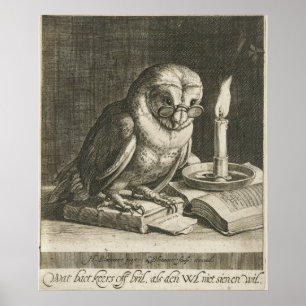 Poster Ilustração de Coruja Vintage