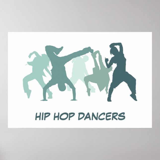 Pôster Ilustração de Dançarinos Hip Hop (Frente)