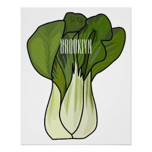 Pôster Ilustração de desenho animado Bok choy
