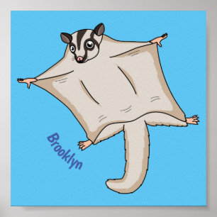Poster Ilustração de desenho animado com planador de açúc