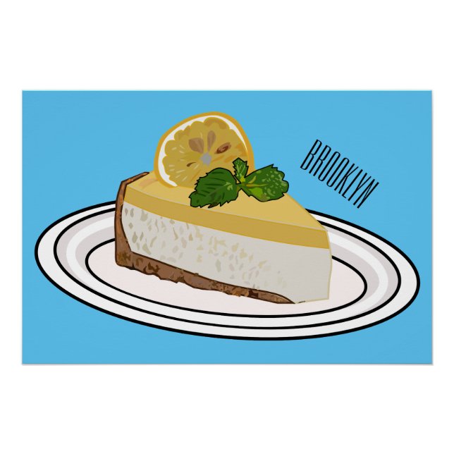 Pôster Ilustração de desenho animado com queijo limão (Frente)