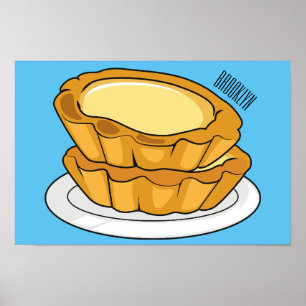 Poster Ilustração de desenho animado com tarte de ovo