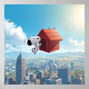 Poster Ilustração de Desenho Animado da Cidade Flutuante