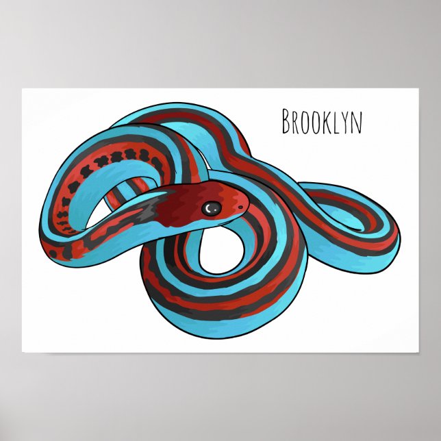 Poster ilustração de desenho animado da cobra-de-colarinh (Frente)