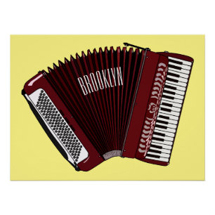 Pôster Ilustração de desenho animado de Accordion