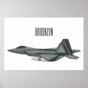 Poster Ilustração de desenho animado de aeronaves de comb