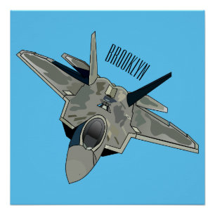 Pôster Ilustração de desenho animado de aeronaves de comb