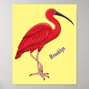 Poster Ilustração de desenho animado de aves Scarlet ib