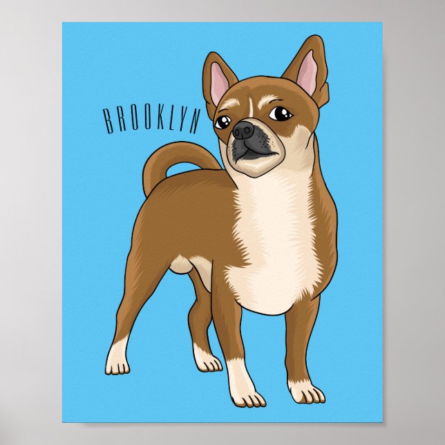 Poster Ilustração de desenho animado de cachorro Chihuahu (Frente)