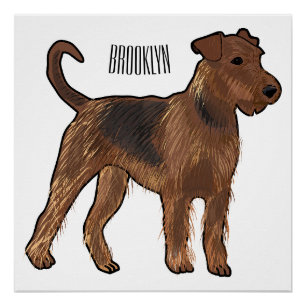 Pôster Ilustração de desenho animado de cão Airedale terr