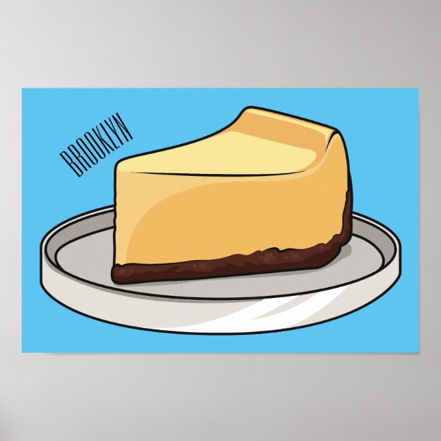 Poster Ilustração de desenho animado de Cheesecake (Frente)