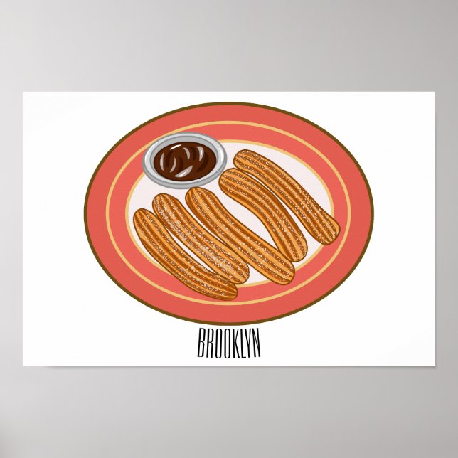 Poster Ilustração de desenho animado de Churro (Frente)