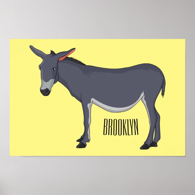 Poster Ilustração de desenho animado de Donkey (Frente)