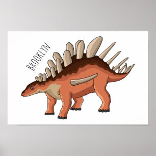 Poster Ilustração de desenho animado de Kentrosaurus