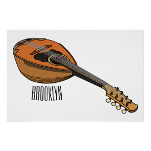 Pôster Ilustração de desenho animado de Mandolin