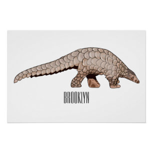 Pôster Ilustração de desenho animado de Pangolin