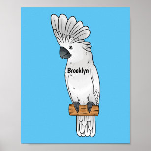 Poster Ilustração de desenho animado de pássaro da catara