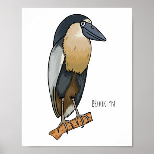 Poster Ilustração de desenho animado de pássaros de bico-