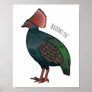 Poster Ilustração de desenho animado de pássaros de papag