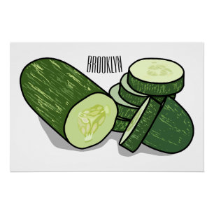 Pôster Ilustração de desenho animado de pepino