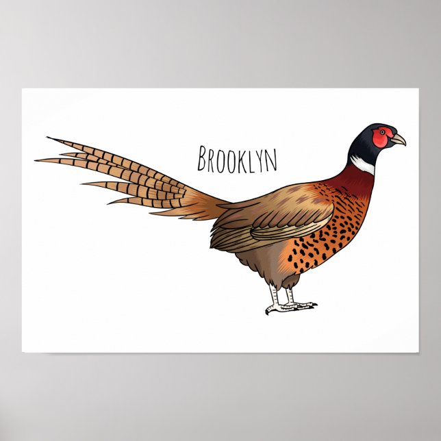 Poster Ilustração de desenho animado de pheasant de pesco (Frente)