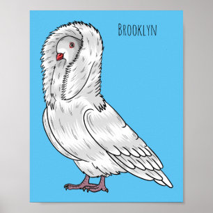 Poster Ilustração de desenho animado de pombo-jacobino