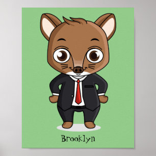 Poster Ilustração de desenho animado de rato bonito