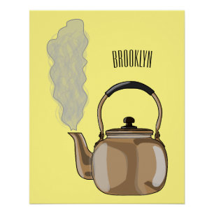 Pôster Ilustração de desenho animado de Stovetop ou de ch