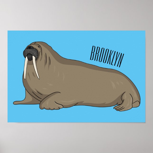 Poster Ilustração de desenho animado de Walrus (Frente)