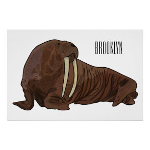 Pôster Ilustração de desenho animado de Walrus