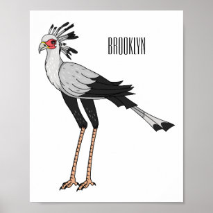 Poster Ilustração de desenho animado do Secretário Pássar