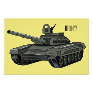 Pôster Ilustração de desenho animado do Tanque