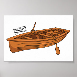 Poster Ilustração de desenho animado em Rowboat
