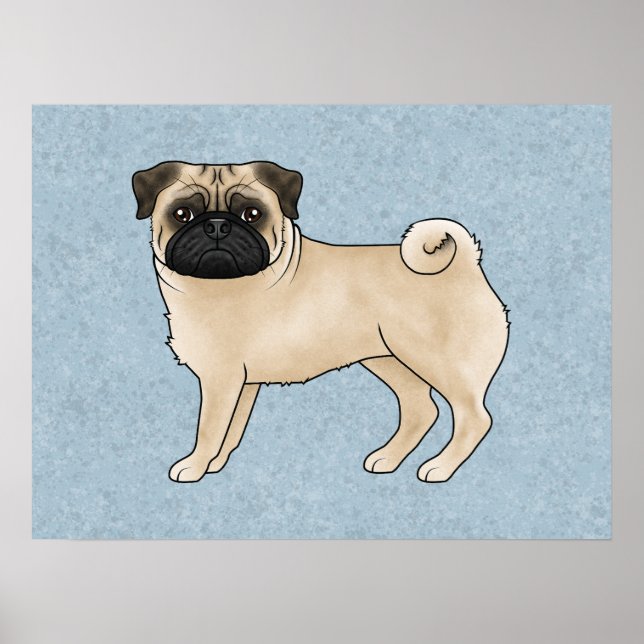 Poster Ilustração de desenho animado fofo de cachorro cor (Frente)
