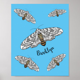 Poster Ilustração de desenho animado gigante da traça-leo