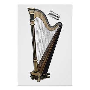 Pôster Ilustração de desenho animado Harp