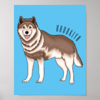 Ilustração de desenho animado siberiano husky
