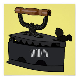 Pôster Ilustração de desenho de ferro do carvão