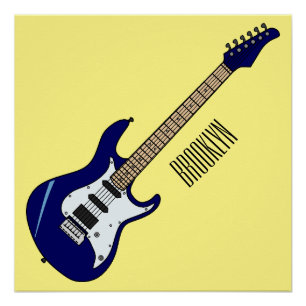 Pôster Ilustração de desenho de guitarra elétrica