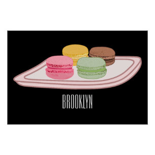 Pôster Ilustração de desenho de Macaron