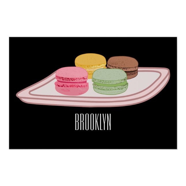 Pôster Ilustração de desenho de Macaron (Frente)